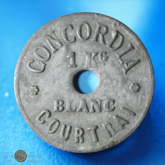 BELGIQUE - Jeton - Token - 1 Kg de blanc Courtrai Concordia, Zinc