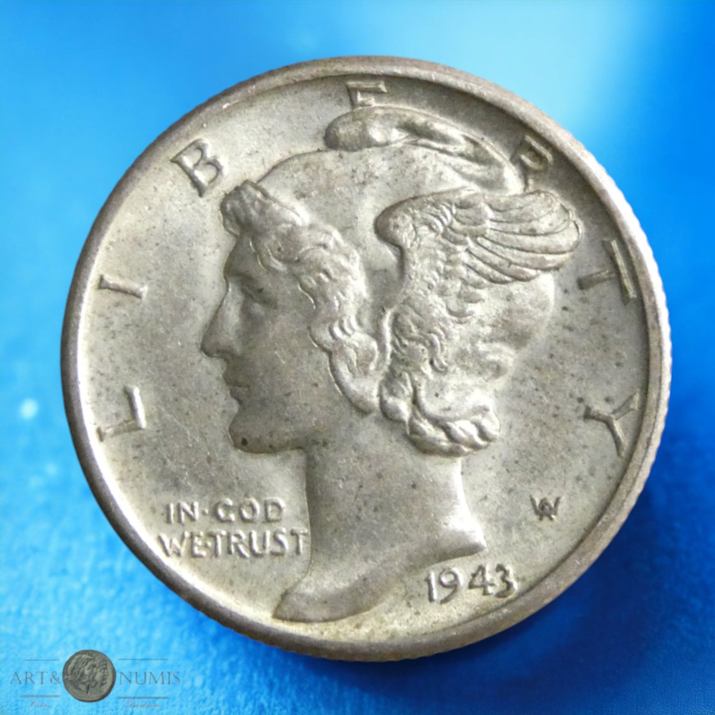 USA - 10 Cents "Mercury Dime" 1943 Philadelphie KM.140