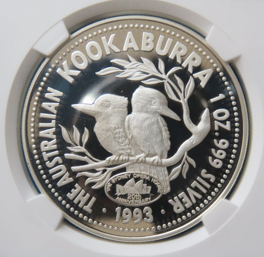 AUSTRALIE - AUSTRALIA - 1 Dollar Proof Kookaburra Sydney Opera House Privy 1993 NGC PF69 ULTRA CAMEO KM.212.1