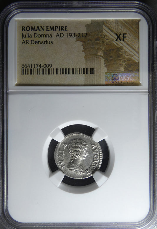 JULIA DOMNA - Denier "Pietas Augg" NGC XF