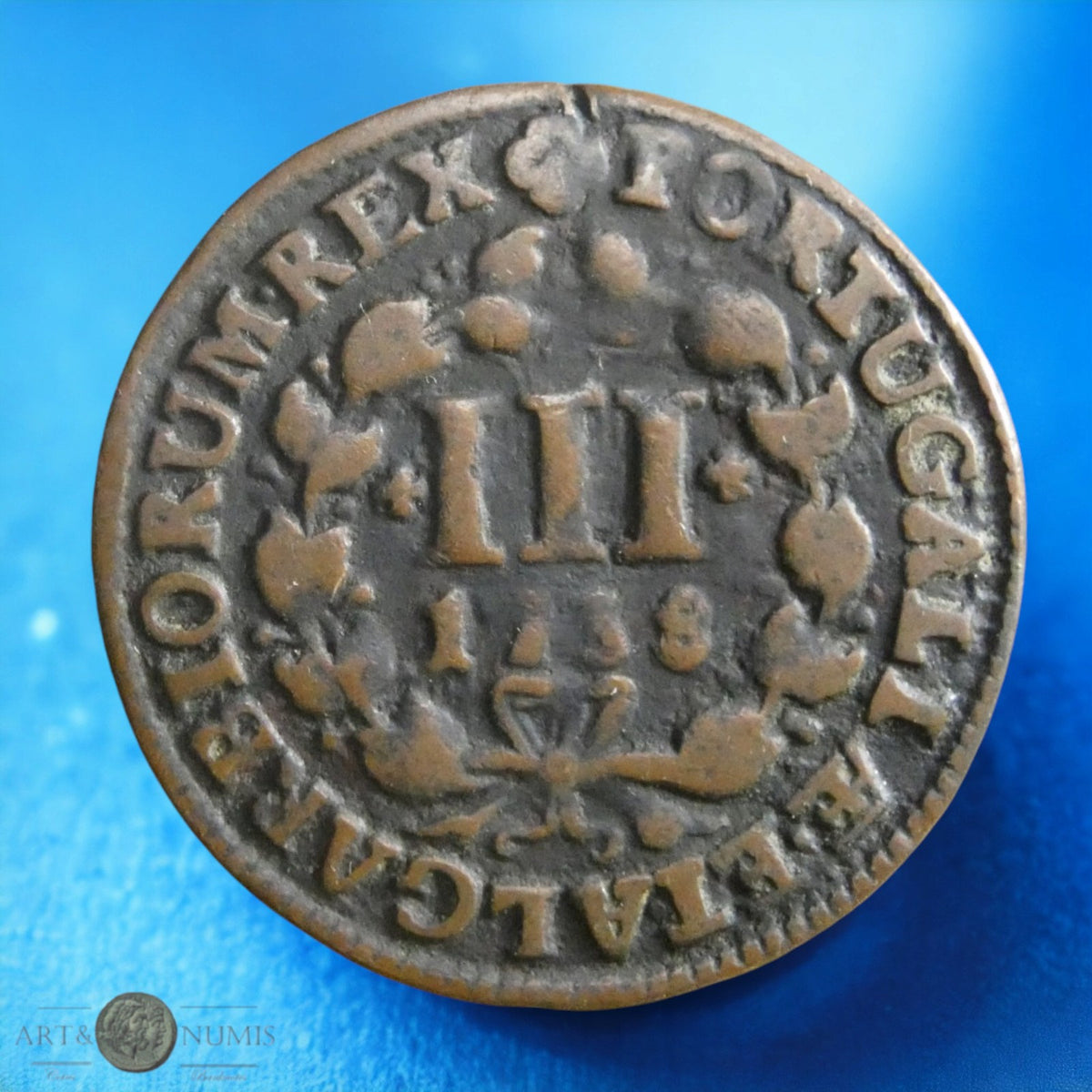 PORTUGAL - 3 Réis Jean V 1738 KM.225