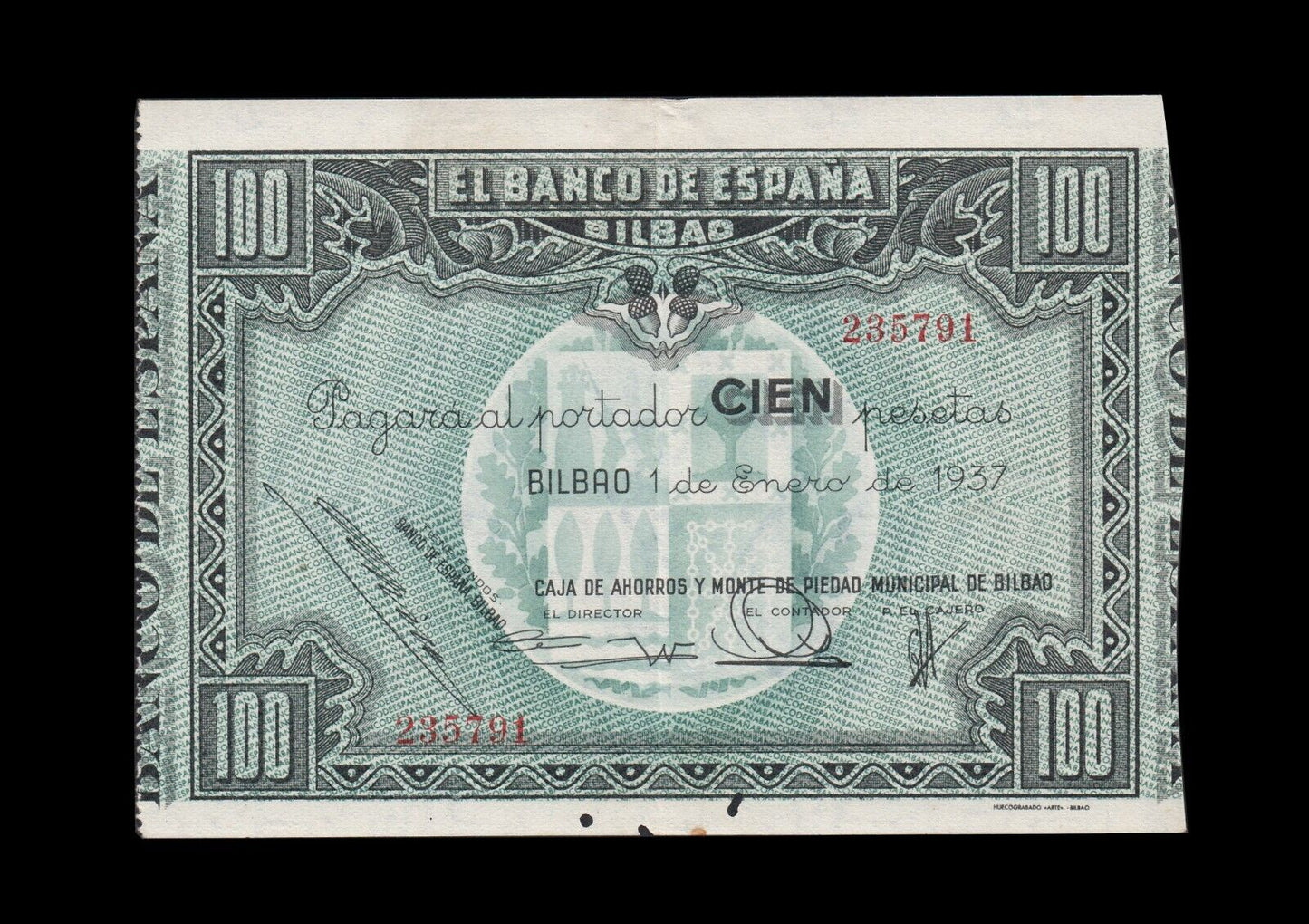 ESPAGNE - 100 Pesetas Bilbao 1937 P.S565a pr.SUP