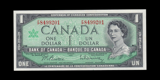 CANADA - 1 Dollar 1967 P.84b, Centennial of Canadian Confederation pr.SPL / AU-