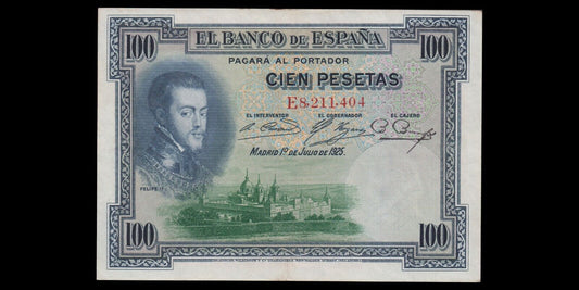 ESPAGNE - 100 Pesetas 1925 P.69c TTB+ / VF+