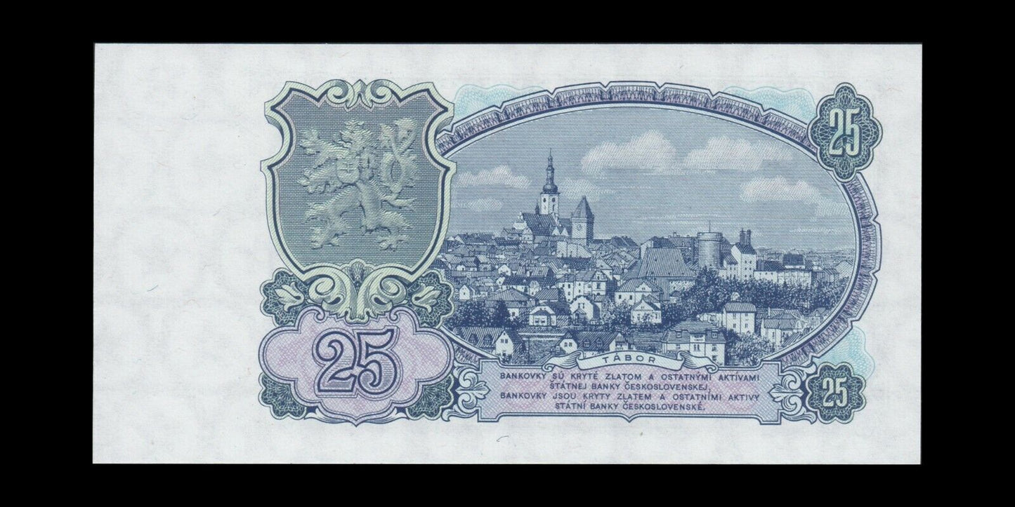 TCHÉCOSLOVAQUIE - 25 Korun 1953 P.84b NEUF / UNC