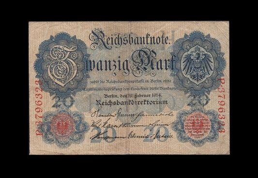 ALLEMAGNE - 20 Mark 1914 P.46b TB