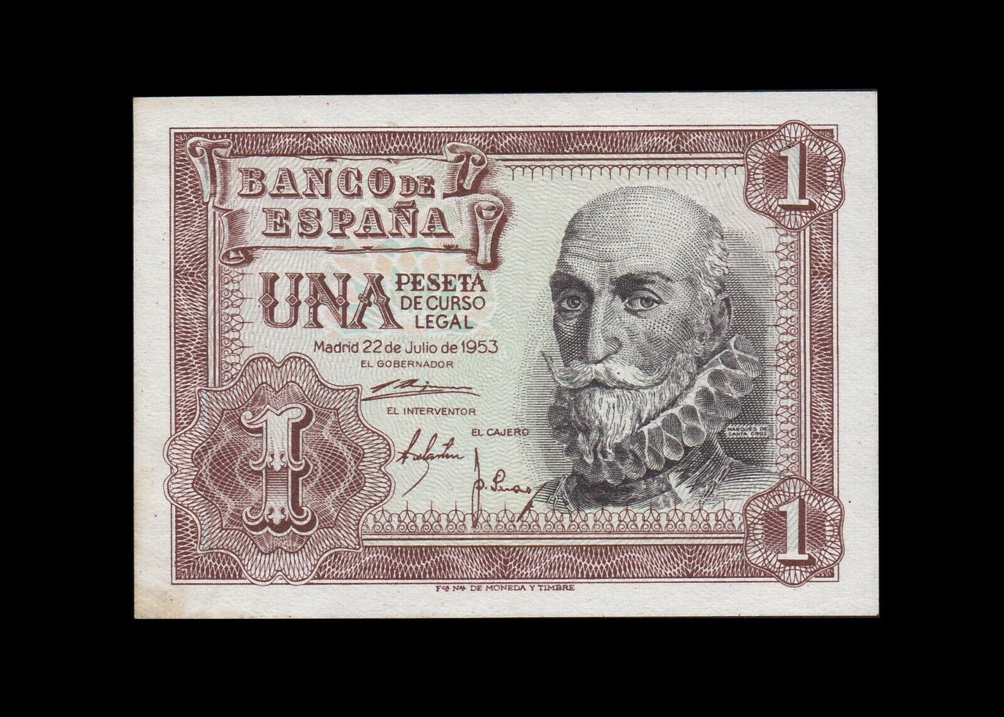 ESPAGNE - 1 Peseta 1953 P.144a SPL