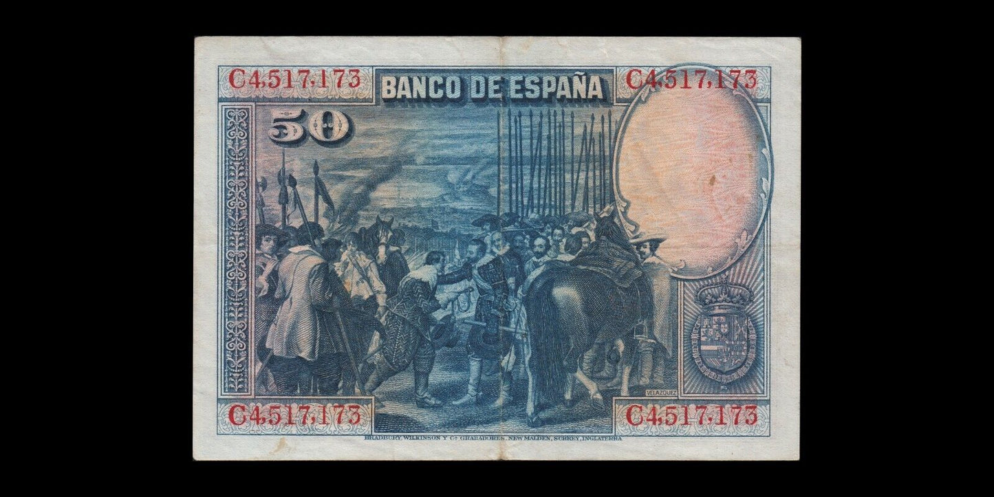 ESPAGNE - 50 Pesetas 1928 P.75b TTB / VF