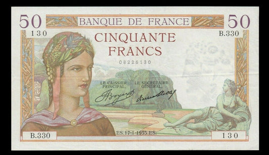 FRANCE - 50 Francs Cérès 1935 F.17.03 P.81 TTB / VF
