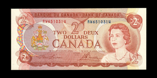 CANADA - 2 Dollars 1974 P.86a, BC-47a Lawson & Bouey NEUF / UNC