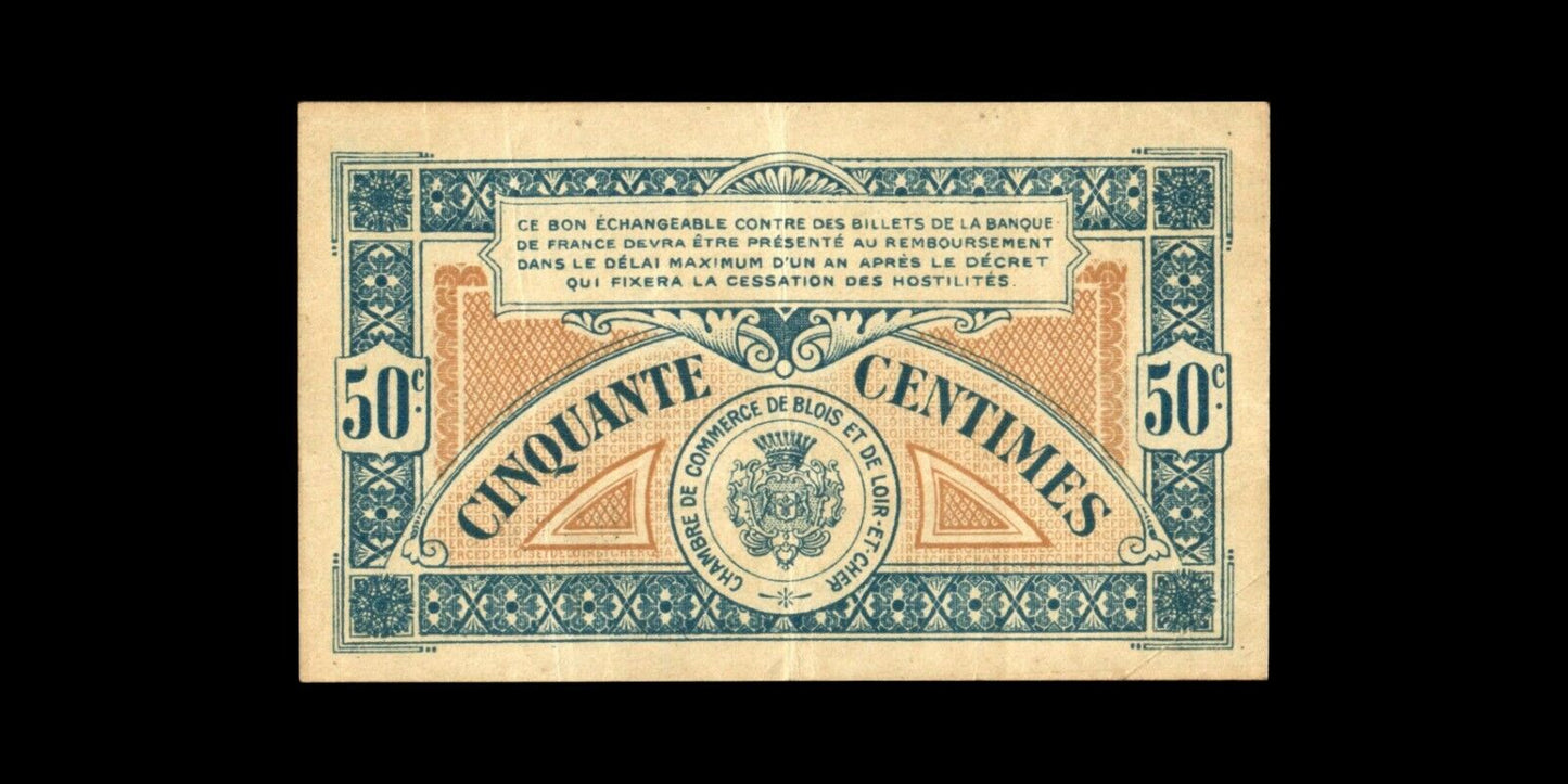 FRANCE - Chambre de Commerce, Blois (Loir-et-Cher) 50 Centimes 1918 JP.28.09 TB