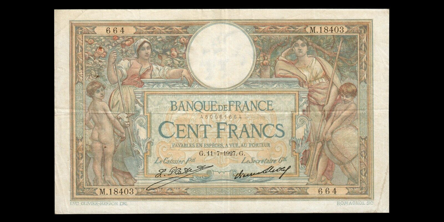 FRANCE - 100 Francs Merson 1926 F.24.06, P.78b TTB / VF