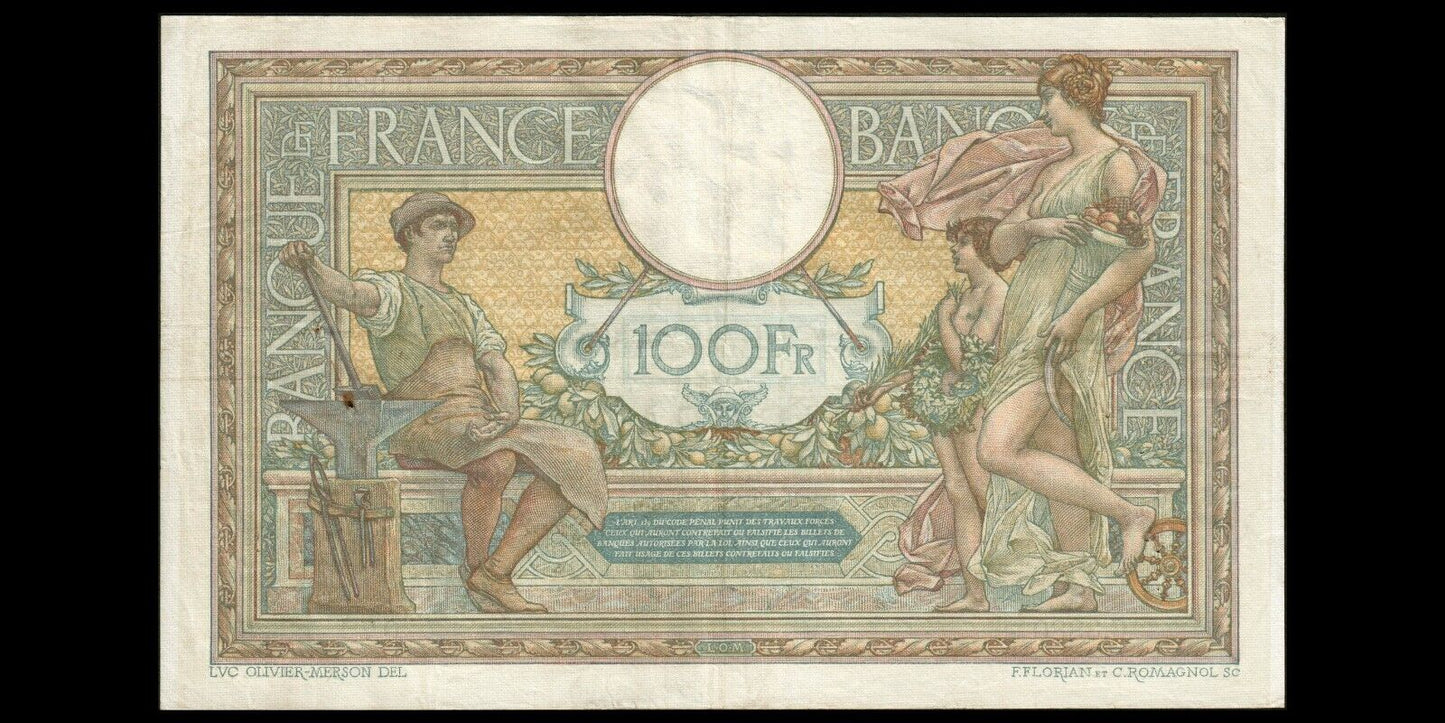 FRANCE - 100 Francs Merson 1917 F.23.09, P.71a pr.TTB / VF-