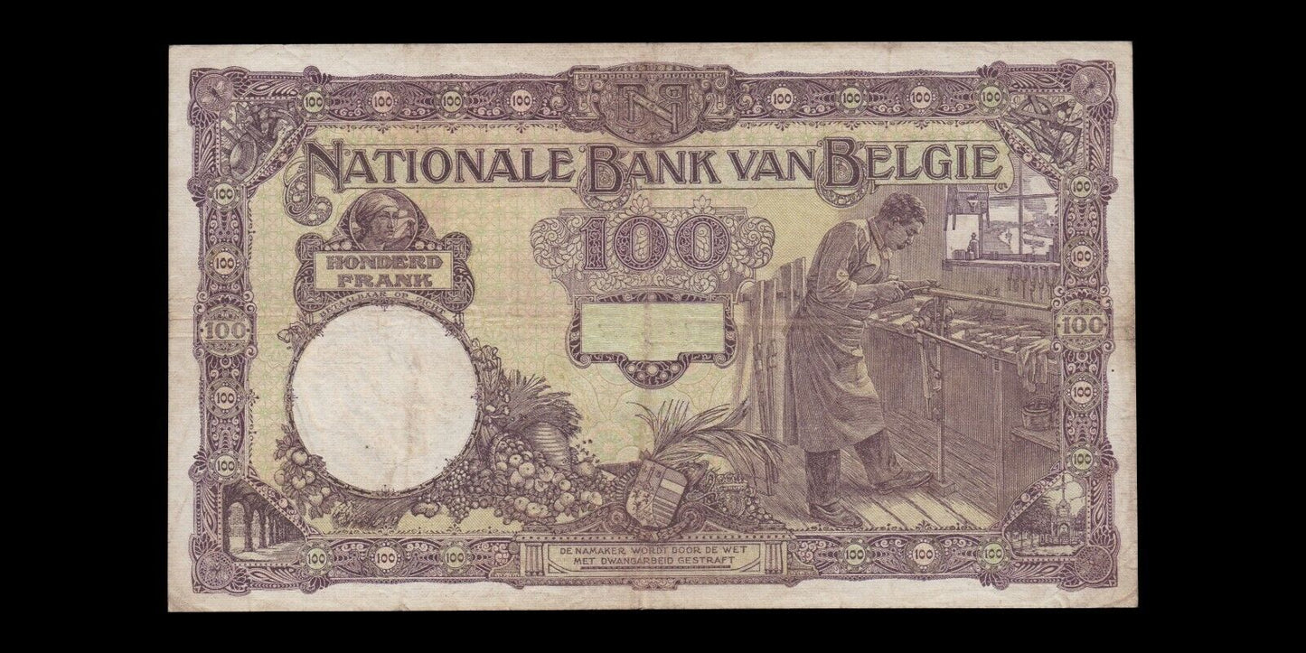 BELGIQUE - BELGIUM - 100 Francs 1925 P.95 TB+ / VF+