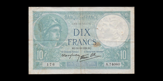 FRANCE - 10 Francs Minerve 1939 F.07.11 P.84 TTB / VF