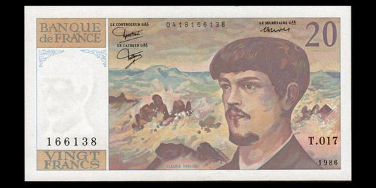 FRANCE - 20 Francs Debussy 1986 F.66.07, P.151a pr.NEUF / UNC-