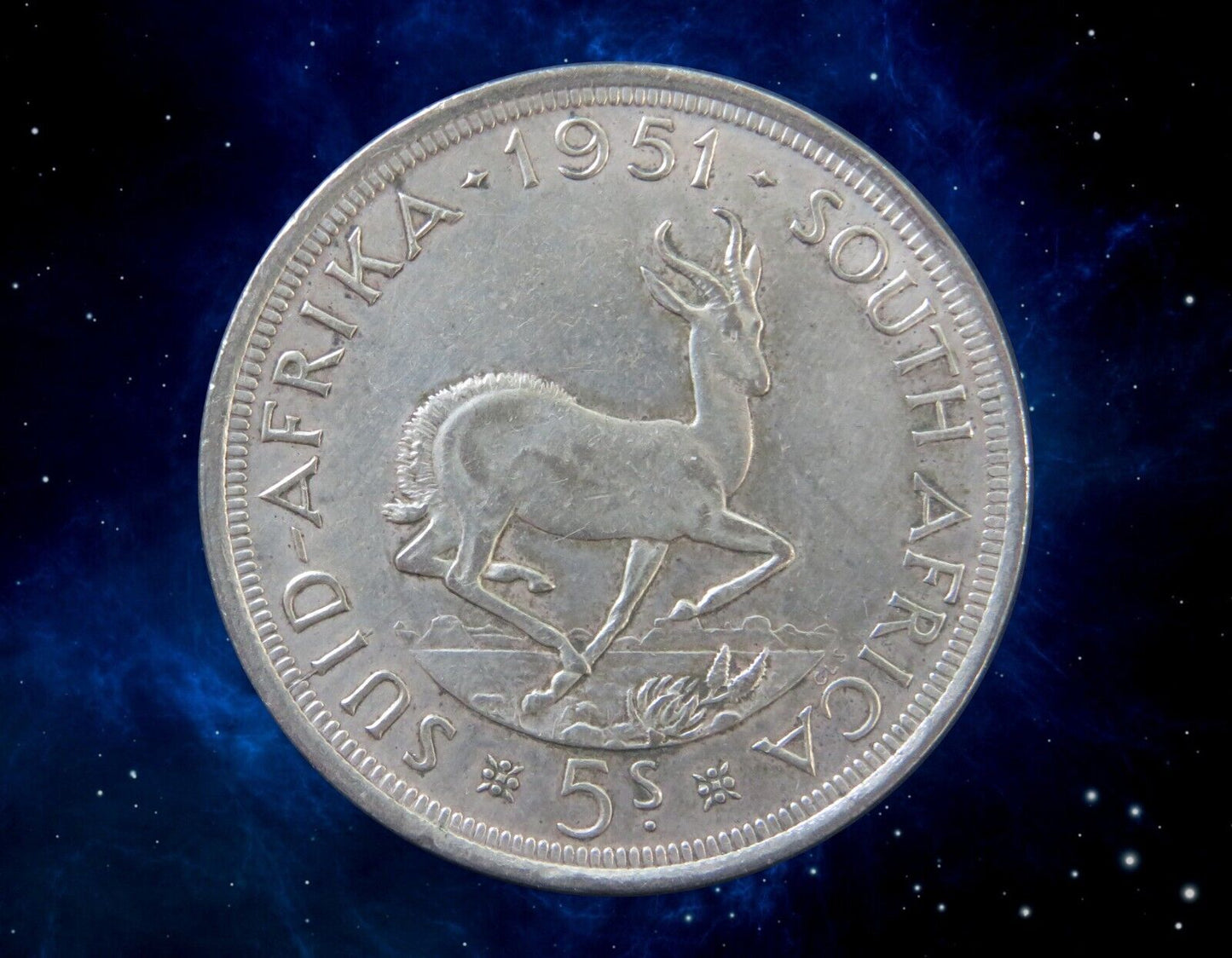 AFRIQUE DU SUD - SOUTH AFRICA - 5 Shillings 1951 KM.40.2