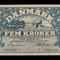DANEMARK - DENMARK - 5 Kroner 1942 P.30h Sieg 102 TTB+ / VF+