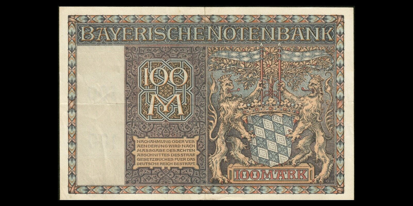 ALLEMAGNE - GERMANY, Bayern, 100 Mark 1922 P.S923 TTB+ / VF+