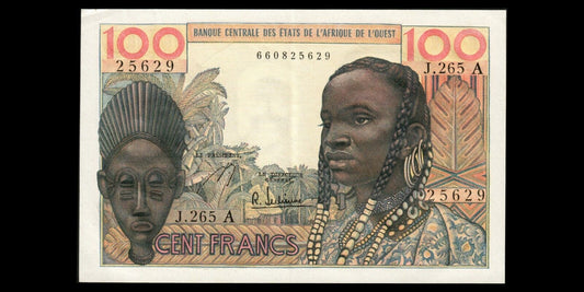 WEST AFRICAN STATES - IVORY COAST - 100 Francs (1965) P.101Ag SUP+ / XF+