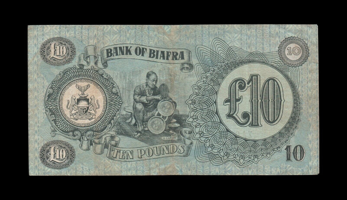 BIAFRA - 10 Pounds (1969) P.7a TTB+ / VF+