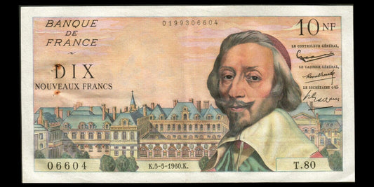 FRANCE - 10 Nouveaux Francs Richelieu 1960 F.57.07, P.142a TTB+ / VF+