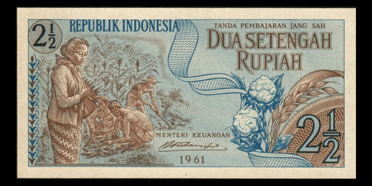 INDONÉSIE - INDONESIA - 2 1/2 Rupiah 1961 P.79 NEUF / UNC