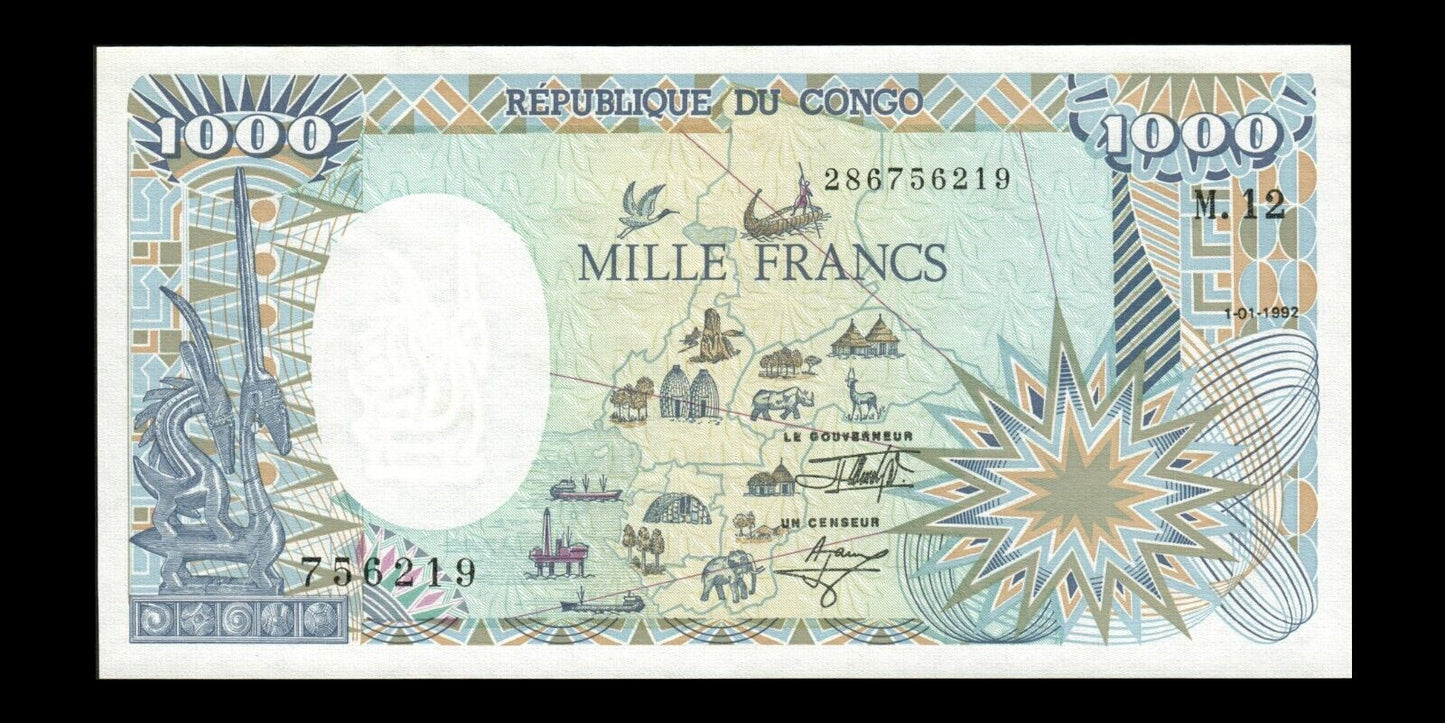CONGO - 1000 Francs 1992 P.11 NEUF / UNC