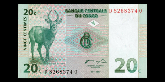 CONGO (Republic) - 20 Centimes 1997 P.83a NEUF / UNC