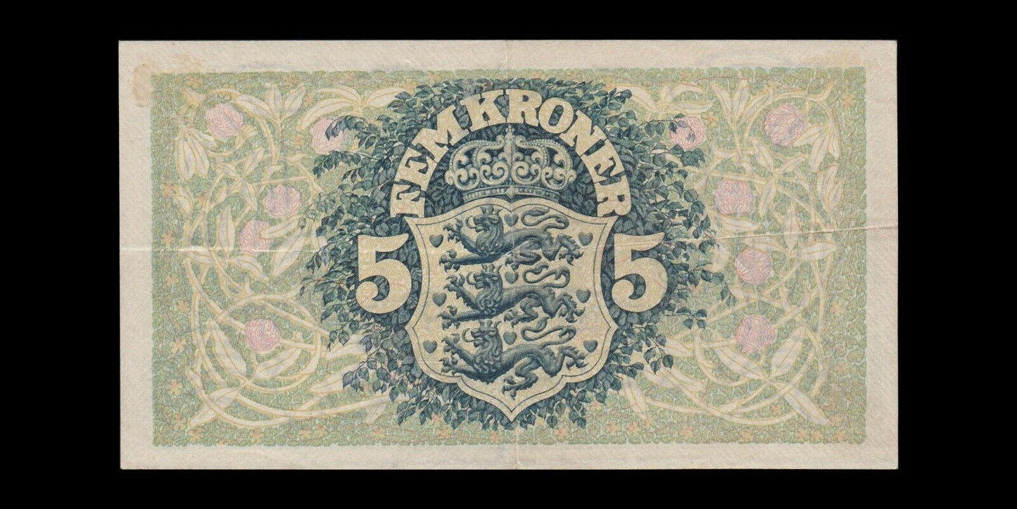 DANEMARK - DENMARK - 5 Kroner 1943 P.30k Sieg 102 pr.SUP / XF-