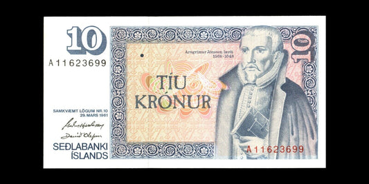 ISLANDE - ICELAND - 10 Kronur 1961 P.48a NEUF / UNC