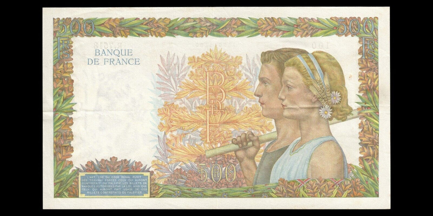 FRANCE - 500 Francs La Paix 1943 F.32.44, P.95b SUP / XF