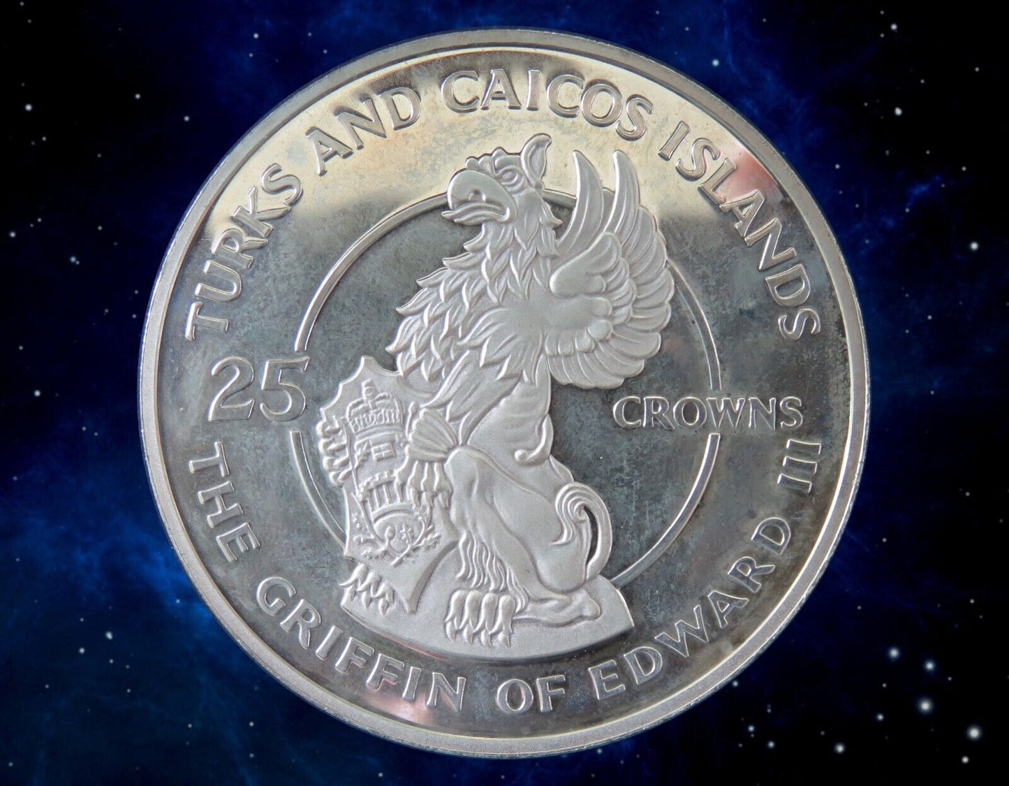 TURKS AND CAICOS ISLANDS - 25 Crowns Griffin of Edward I Proof 1978 KM.25