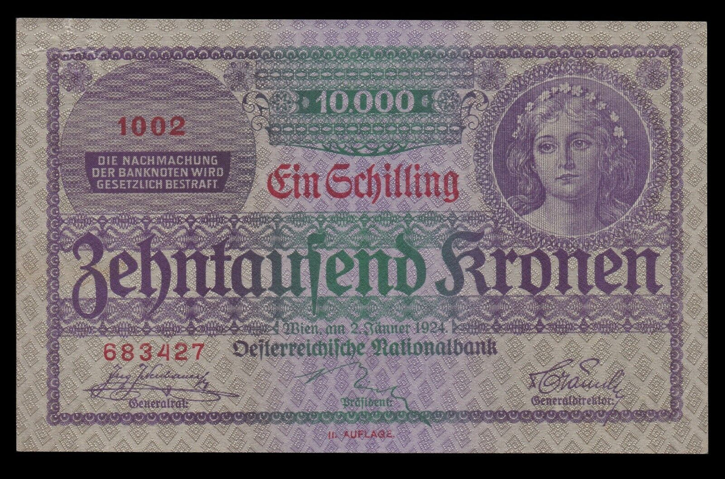 AUTRICHE - AUSTRIA - 1 Schilling 1924 P.87 SPL / AU