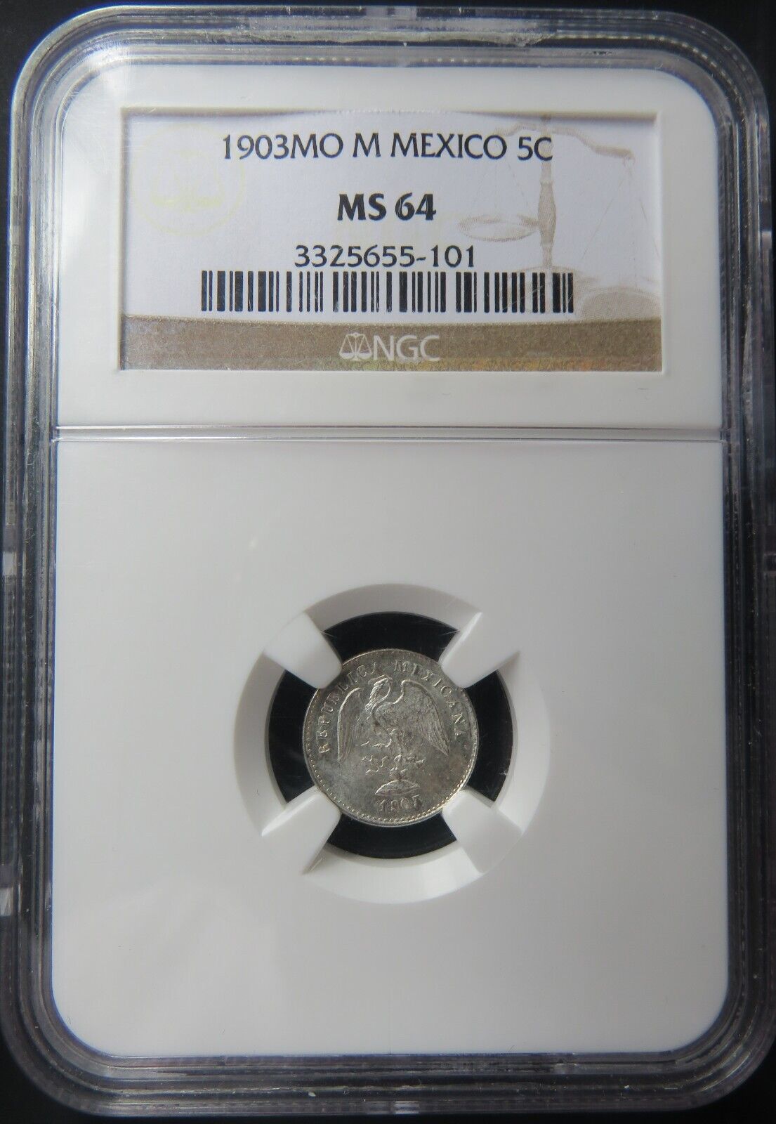 MEXIQUE - MEXICO - 5 Centavos 1903 KM.400 MS64