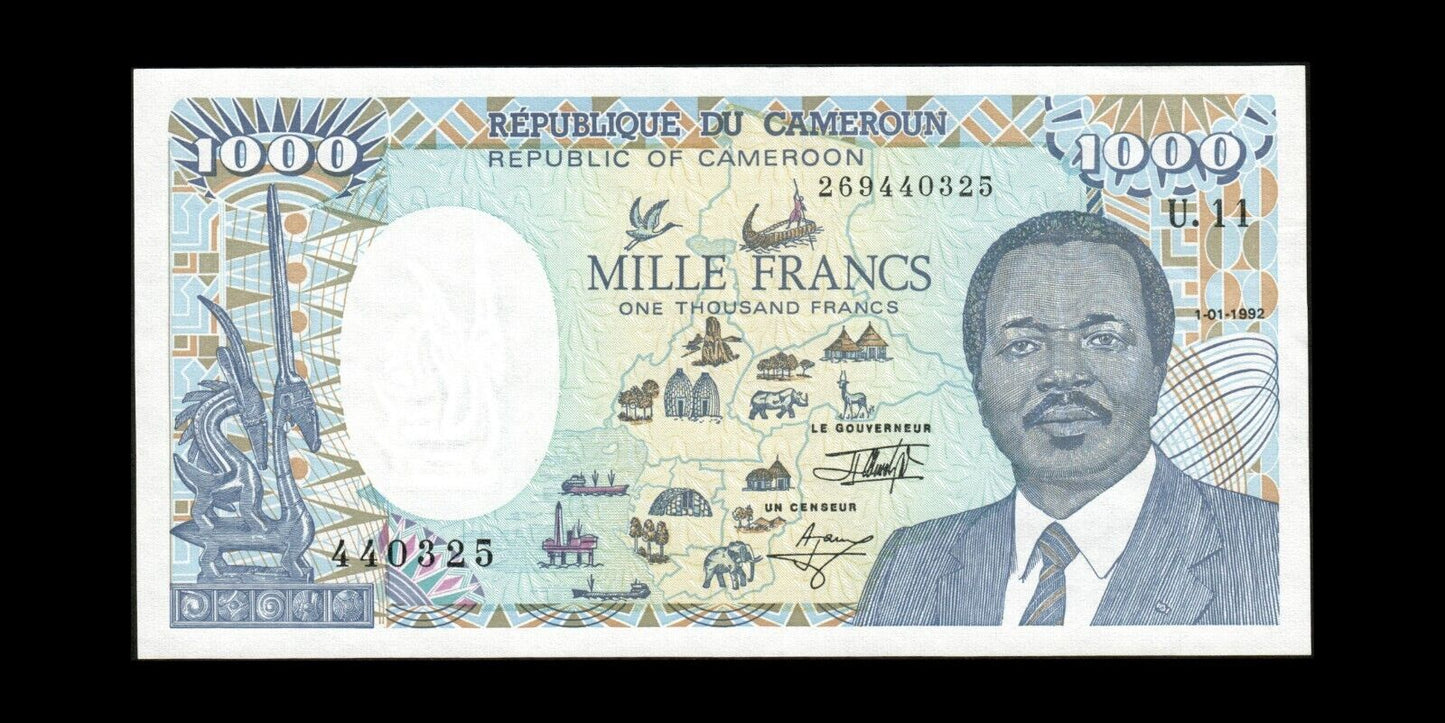 CAMEROUN - CAMEROON - 1000 Francs 1992 P.26c SPL / AU