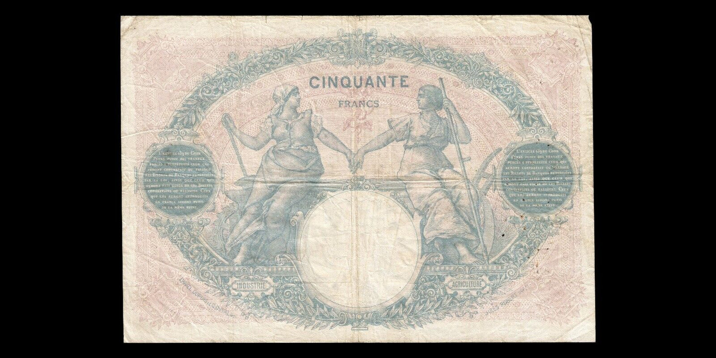 FRANCE - 50 Francs Bleu et Rose 1923 F.14.36, P.64g pr.TB / F-