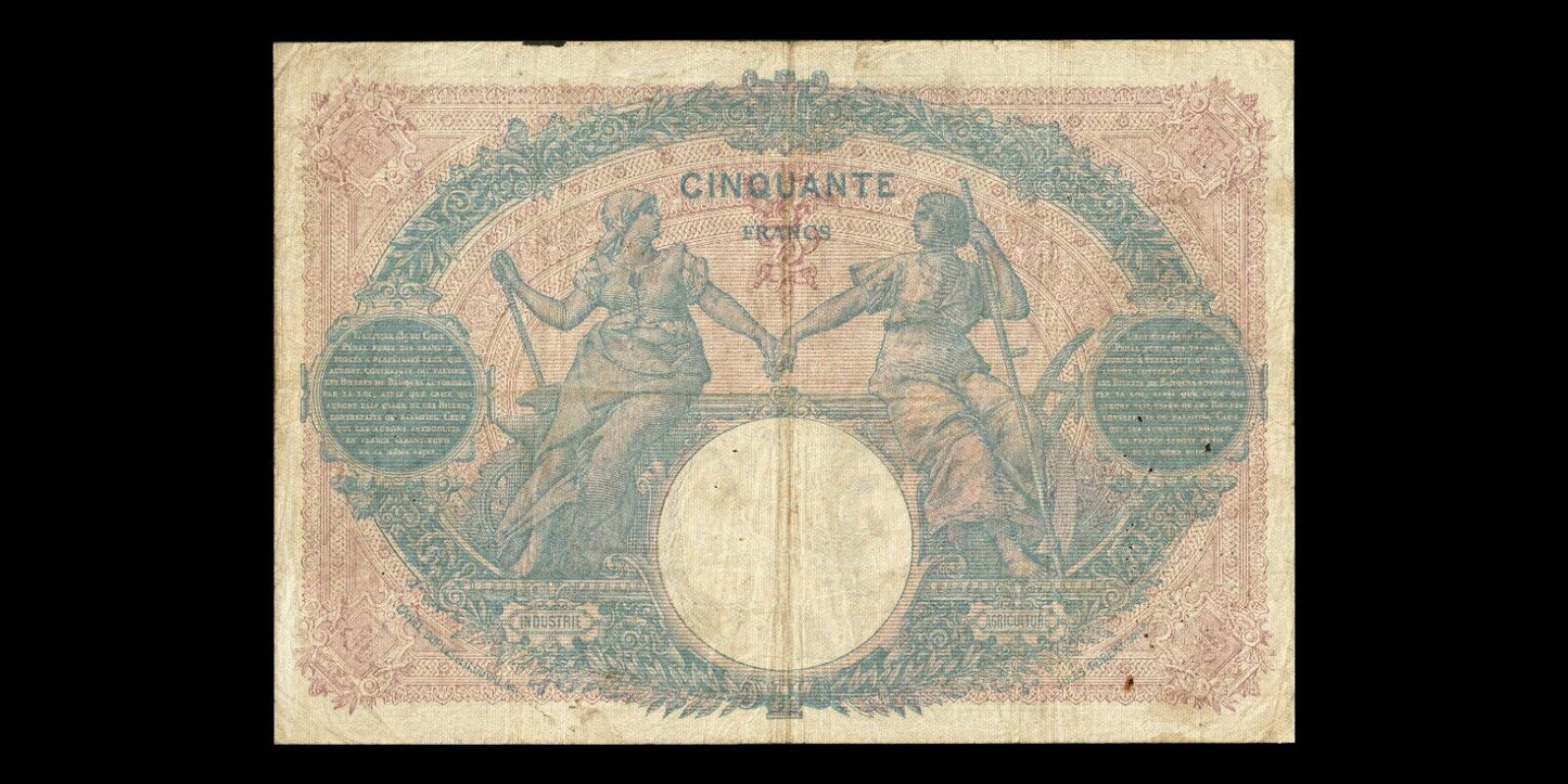 FRANCE - 50 Francs Bleu et Rose 1915 F.14.28, P.64e TB / Fine