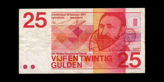 PAYS-BAS - NETHERLANDS - 25 Gulden 1971 P.92a TB / Fine