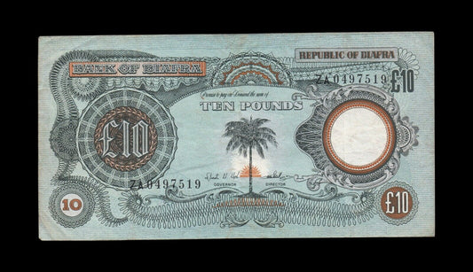 BIAFRA - 10 Pounds (1969) P.7a TTB+ / VF+