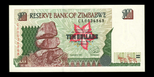 ZIMBABWE - 10 Dollars 1997 P.6a pr.NEUF / UNC-