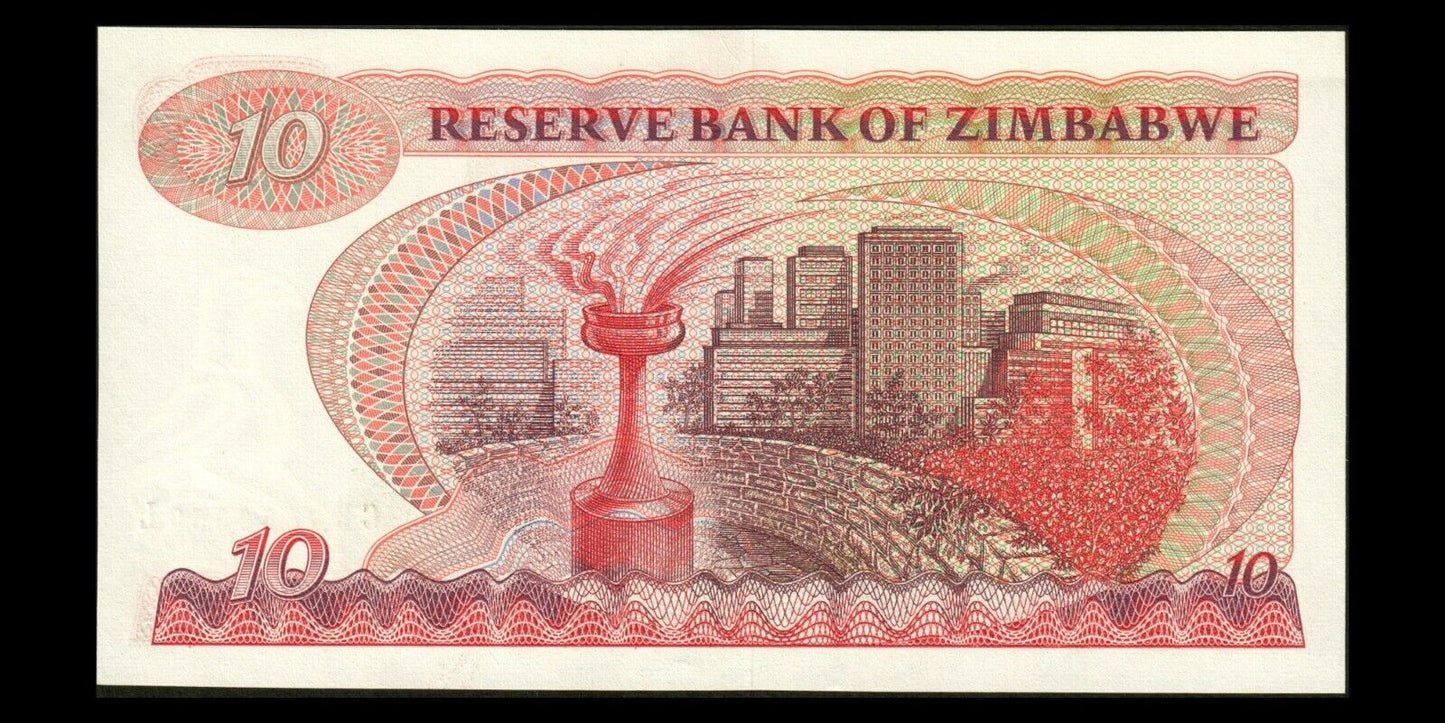 ZIMBABWE - 10 Dollars 1994 P.3e SPL / AU