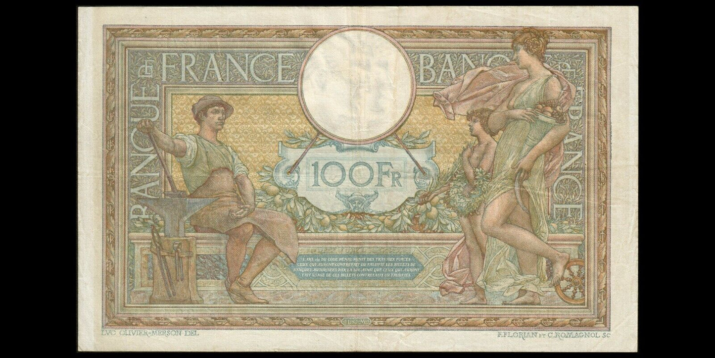 FRANCE - 100 Francs Merson 1915 F.23.07, P.71a TTB / VF