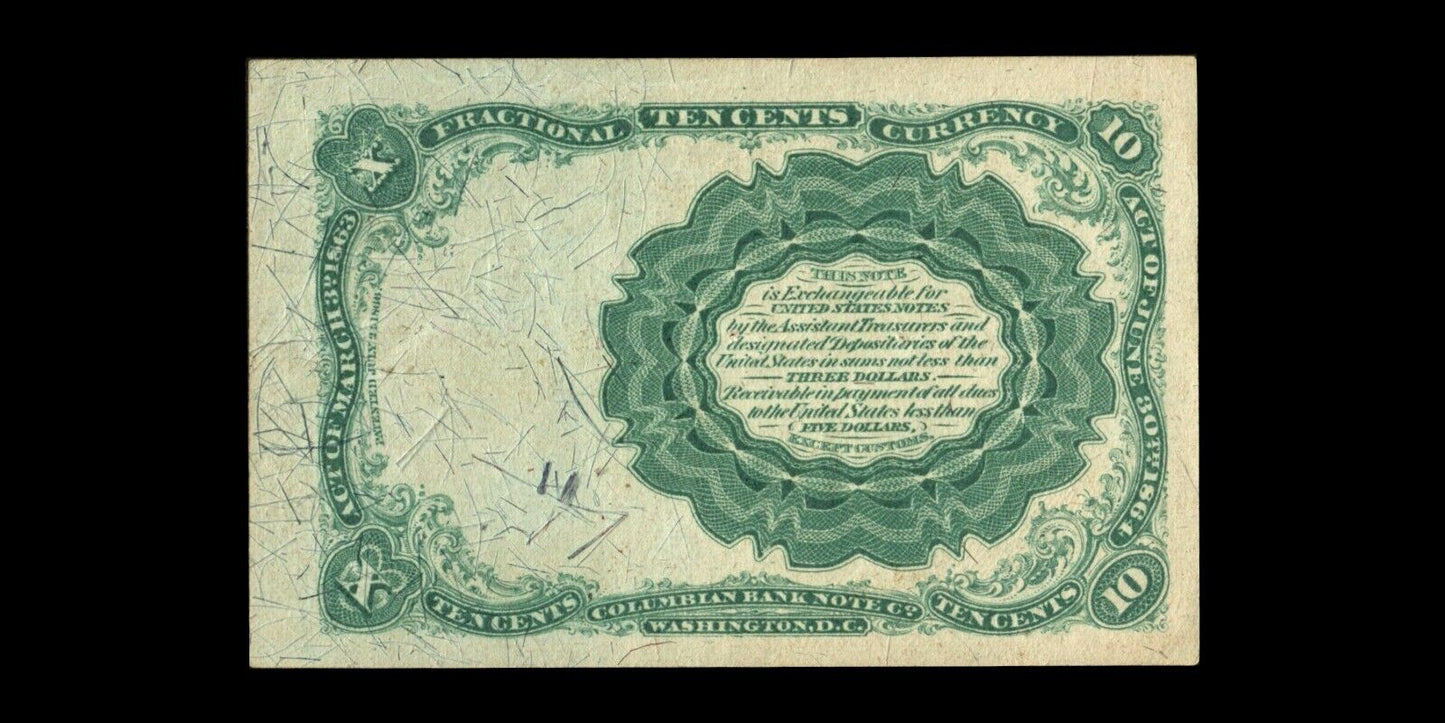 ÉTATS UNIS D'AMÉRIQUE - USA - 10 Cents Fractional 1874 Fr.1266 / P.122c XF+