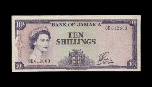 JAMAIQUE - JAMAICA - 10 Shillings 1960 P.50 TTB / VF