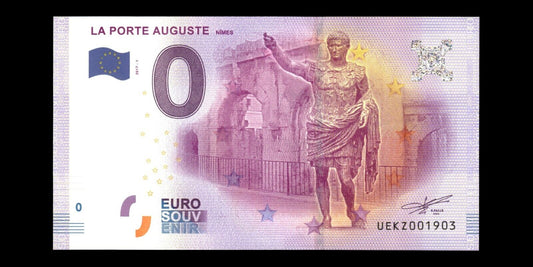 BILLET EURO SOUVENIR TOURISTIQUE 0€ 2017-1 LA PORTE AUGUSTE NÎMES NEUF