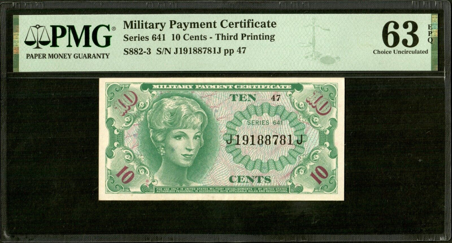 USA - 10 Cents Military (1965) Series 641 P.M58 pr.NEUF / PMG Choice Unc 63 EPQ