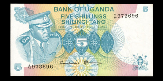 OUGANDA - UGANDA - 5 Shillings (1977) P.5A NEUF / UNC