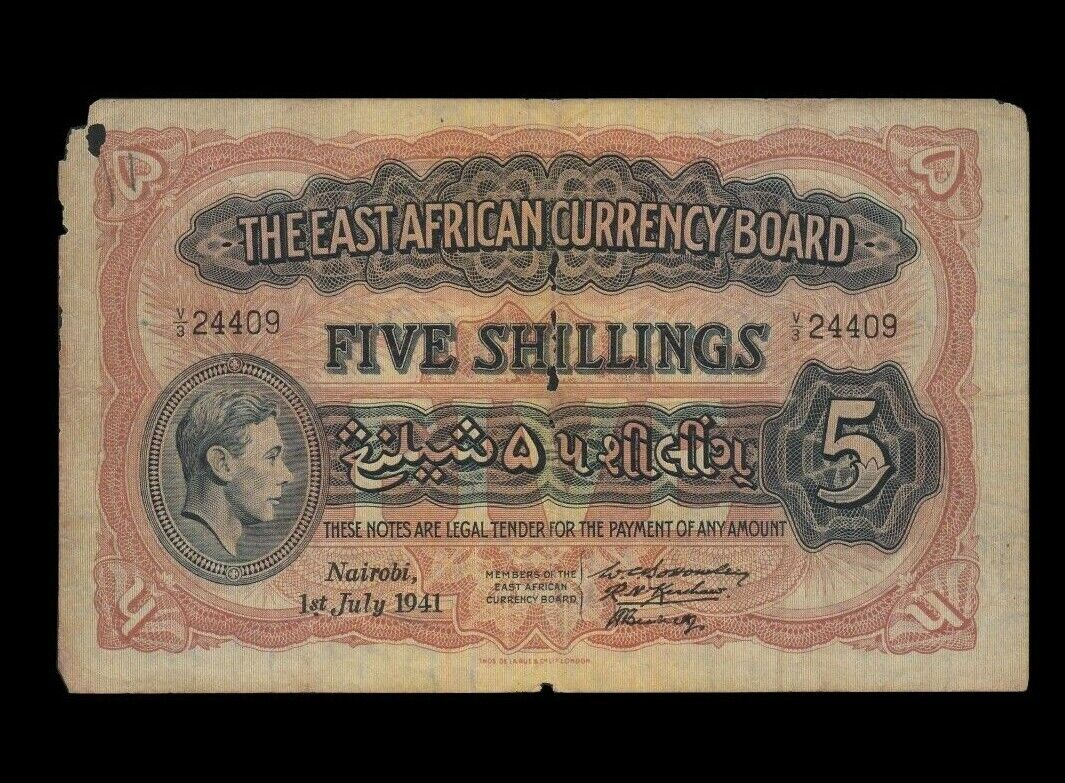 AFRIQUE DE L'EST - EAST AFRICA - 5 Shillings 1941 P.28a B+ / Good