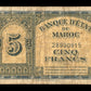 MAROC - MOROCCO - 5 Francs 1944 P.24 B / Good